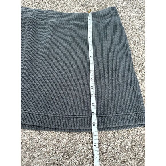 aerie wonder mini skirt smoked gray pull on ribbed knit pockets stretch size XL - Picture 12 of 12